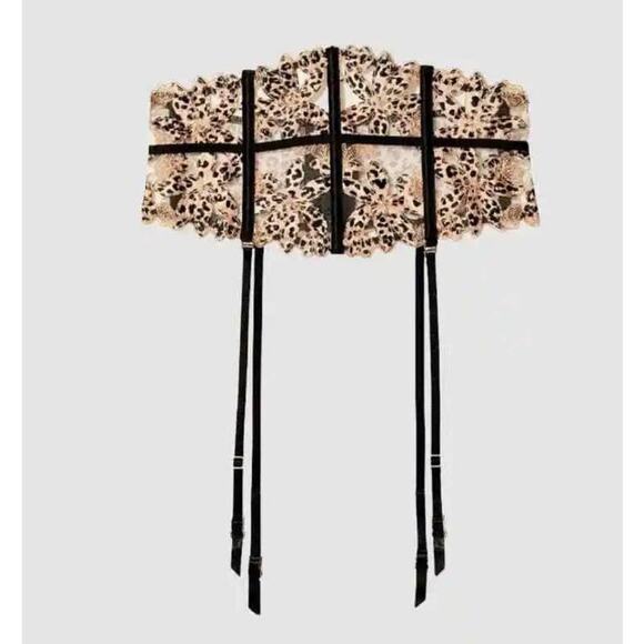 Victoria's Secret Blush Floral Leopard Lace Waist Cincher - M/L - Picture 1 of 8